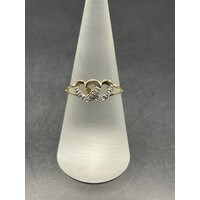 Ladies 9ct Yellow Gold Double Heart Ring