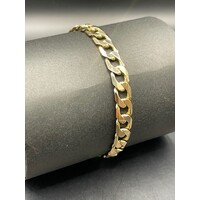 Mens 9ct Yellow Gold Curb Link Bracelet
