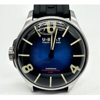 U-Boat 8704/C Darkmoon Blue SS Soleil 5ATM Crystal Sapphire Mens Watch