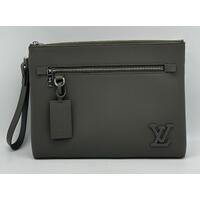 Louis Vuitton Takeoff Pouch Khaki Green Clutch Bag with Original Receipt