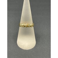 Unisex 9ct Yellow Gold Laser Cut Pattern Ring