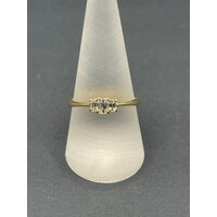 Ladies 18ct Yellow Gold Three Emerald Cut Diamond Ring