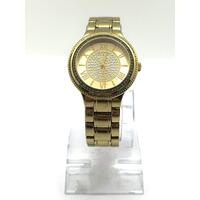 Guess Ladies Gold Dial Stainless Steel Band Quartz Analog Display Watch W0637L2