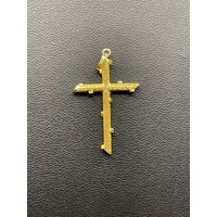 Unisex 18ct Yellow Gold Cross Pendant