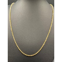 Unisex 9ct Yellow Gold Margarita Twist Link Necklace