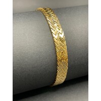 Ladies 21ct Yellow Gold Fancy Fishbone Link Bracelet