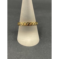 Unisex 9ct Yellow Gold Wave Pattern Band Ring