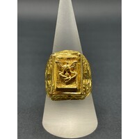 Mens 21ct Yellow Gold Eagle Ring