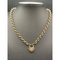 Ladies 9ct Yellow Gold Belcher Link Necklace