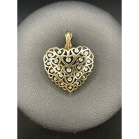 Ladies 9ct Yellow Gold Heart Pendant