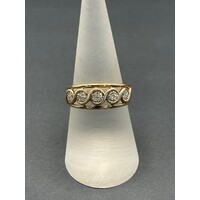 Ladies 9ct Yellow Gold Diamond Cluster Ring