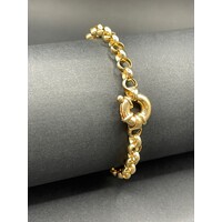 Ladies 9ct Yellow Gold Belcher Link Bracelet