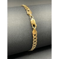 Mens 9ct Yellow Gold Curb Link Bracelet