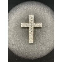 Unisex 18ct Yellow Gold Diamond Cluster Cross Pendant