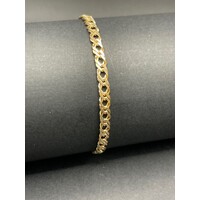 Unisex 9ct Yellow Gold Double Curb Link Bracelet