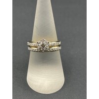 Ladies 9ct Yellow Gold Diamond Ring Set