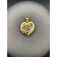 Ladies 9ct Yellow Gold Love Heart Locket Pendant