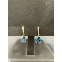 Ladies 9ct Yellow Gold Dangle Earrings