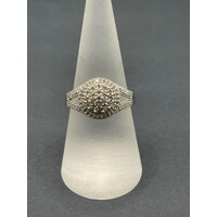 Ladies 10ct White Gold Diamond Cluster Ring