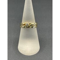 Ladies 9ct Yellow Gold Diamond Ring Set