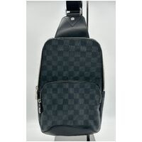 Louis Vuitton Mens Avenue Sling Bag Stylish Damier Graphite Canvas Design