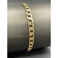 Unisex 9ct Yellow Gold Curb Link Bracelet