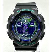 Casio G-Shock GA-100BL Analogue Digital Black Purple Mens Watch 200m WR