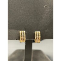 Ladies 9ct Yellow Gold Huggie Hoop Earrings