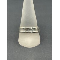 Mens 9ct White Gold Diamond Ring