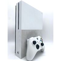 Microsoft Xbox One S 1TB Game Console White 1681 with Controller and Leads