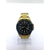 Sekonda Gold Strap Black Dial Stainless Steel 50m WR Mens Watch SK1810