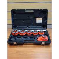 Ridgid 12-R Exposed Ratchet Pipe Threader Set with 6 Cast Iron Die Heads NPT