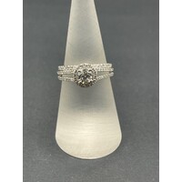 Ladies 14ct White Gold Diamond Ring Set