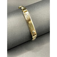 Mens 18ct Yellow Gold Birdeye/ Anchor Link ID Bracelet