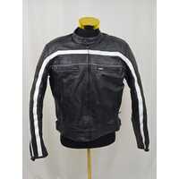 Torque Leather Motorcycle Jacket Black White Size XL