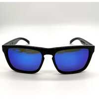 Dirty Dog Monza 53267 Shiny Black Blue Lens Sunglasses with Pouch and Wipe Cloth