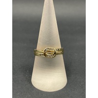 Ladies 9ct Yellow Gold Diamond Ring Set Ring