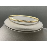 Ladies 9ct Yellow Gold Oval Bangle