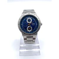 Casio EF-314 Men's Edifice Stainless Steel Analog Watch Blue Dial Multi-Function