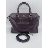 Coach Burgundy Leather Ladies Handbag with Detachable Strap