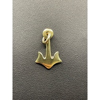 Unisex 18ct Yellow Gold Anchor Pendant