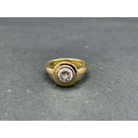 Ladies 18ct Yellow Gold Cubic Zirconia Ring