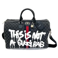 Balenciaga x Gucci The Hacker Project Black Duffle Bag Graffiti BB Coated Canvas