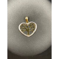 Ladies 9ct Yellow Gold Heart Shape Tree of Life Pendant