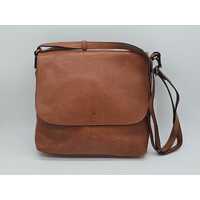 Evity Maya Leather Flap Crossbody Bag with Adjustable Crossbody Strap