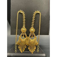 Ladies 22ct Yellow Gold Fancy Tikka Dangle Earrings