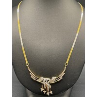 Ladies 18ct Two Tone Gold Fancy Link Necklace