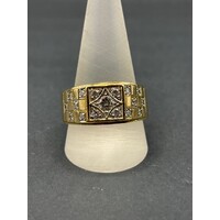 Mens 18ct Yellow Gold Diamond Ring