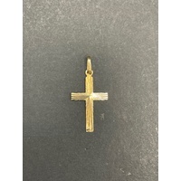 Unisex 9ct Yellow Gold Cross Pendant