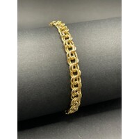 Ladies 14ct Yellow Gold Double Curb Link Bracelet